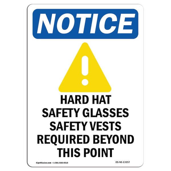 OSHA, Hard Hat Glasses, 5in X 3.5in, 10PK, 3.5" W, 5" H, Portrait, PK10, OS-NS-D-35-V-13257-10PK